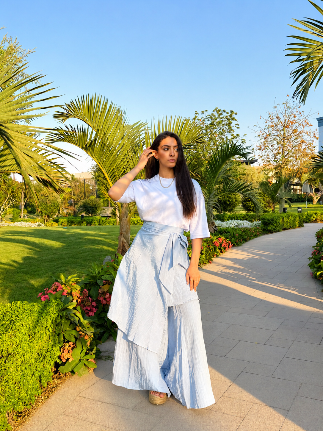 Tie-Waist Wrap Pants