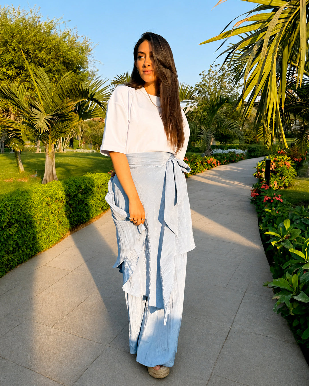 Tie-Waist Wrap Pants