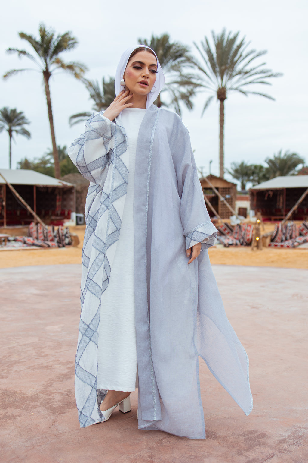Grey Checkered Kaftan