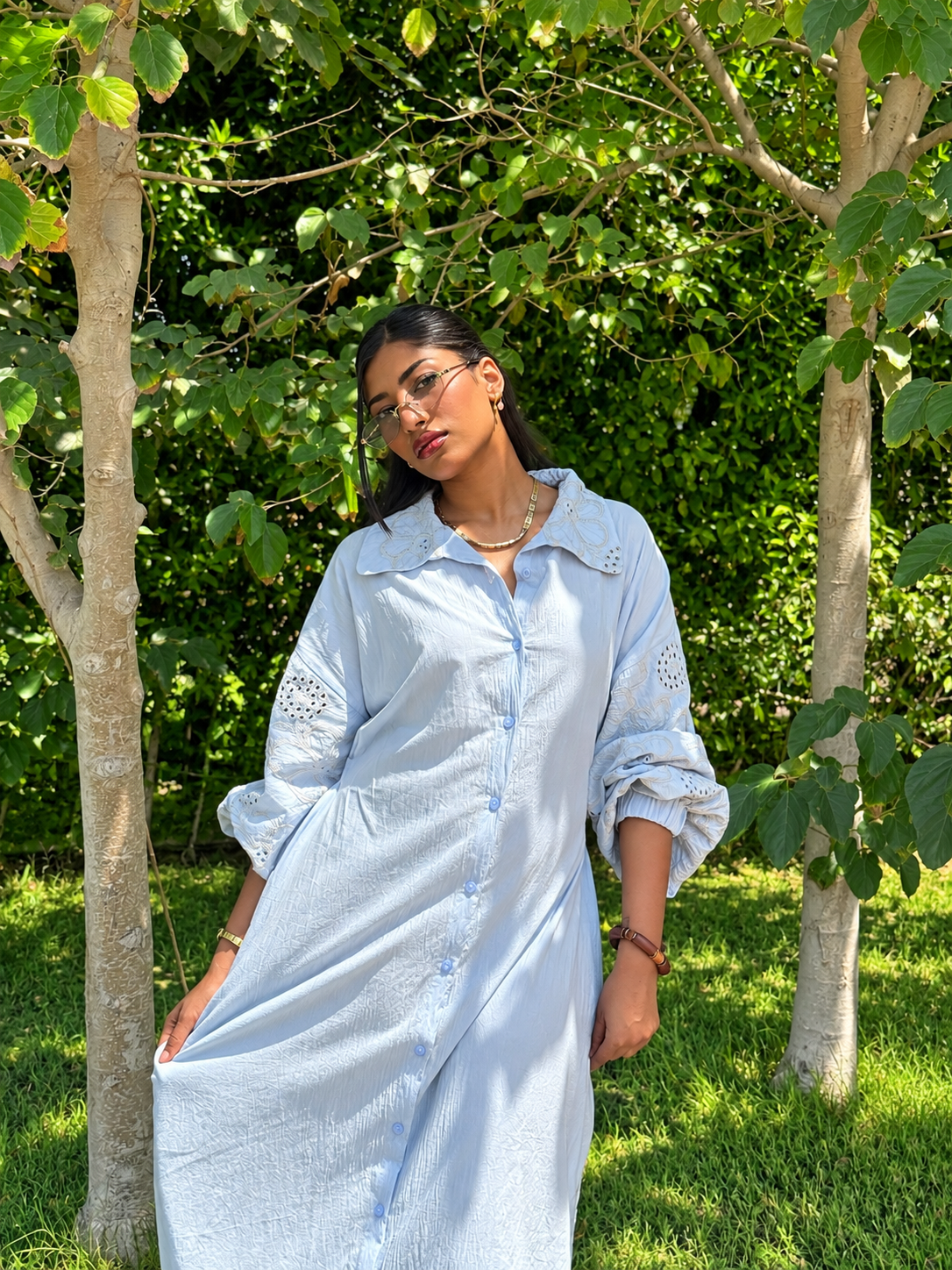 Sky Bloom Shirtdress