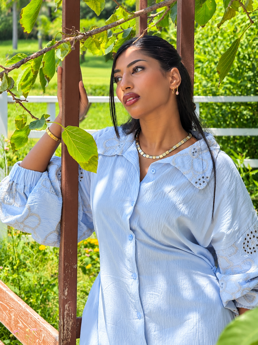 Sky Bloom Shirtdress