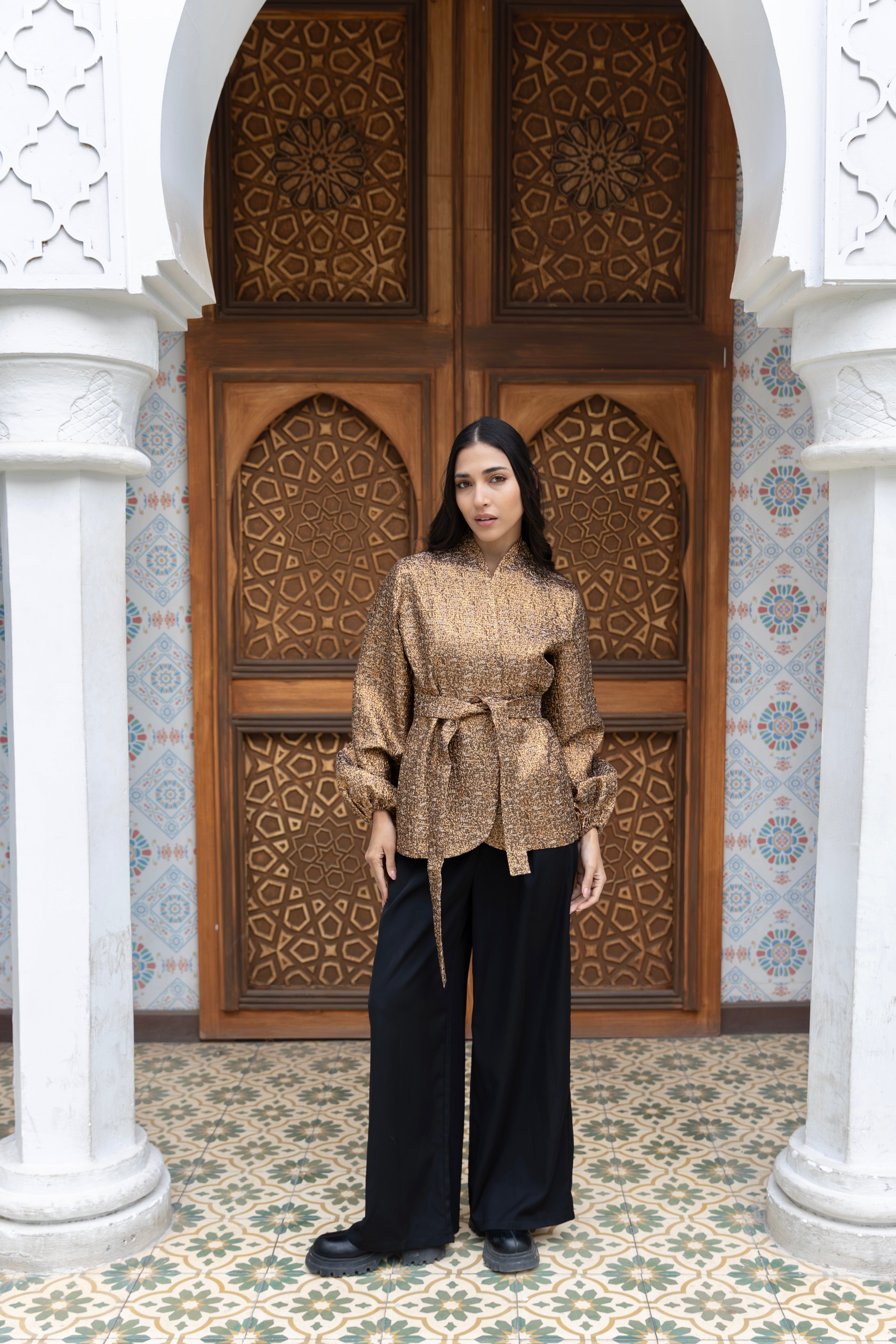 Athar- Beige Short Kimono