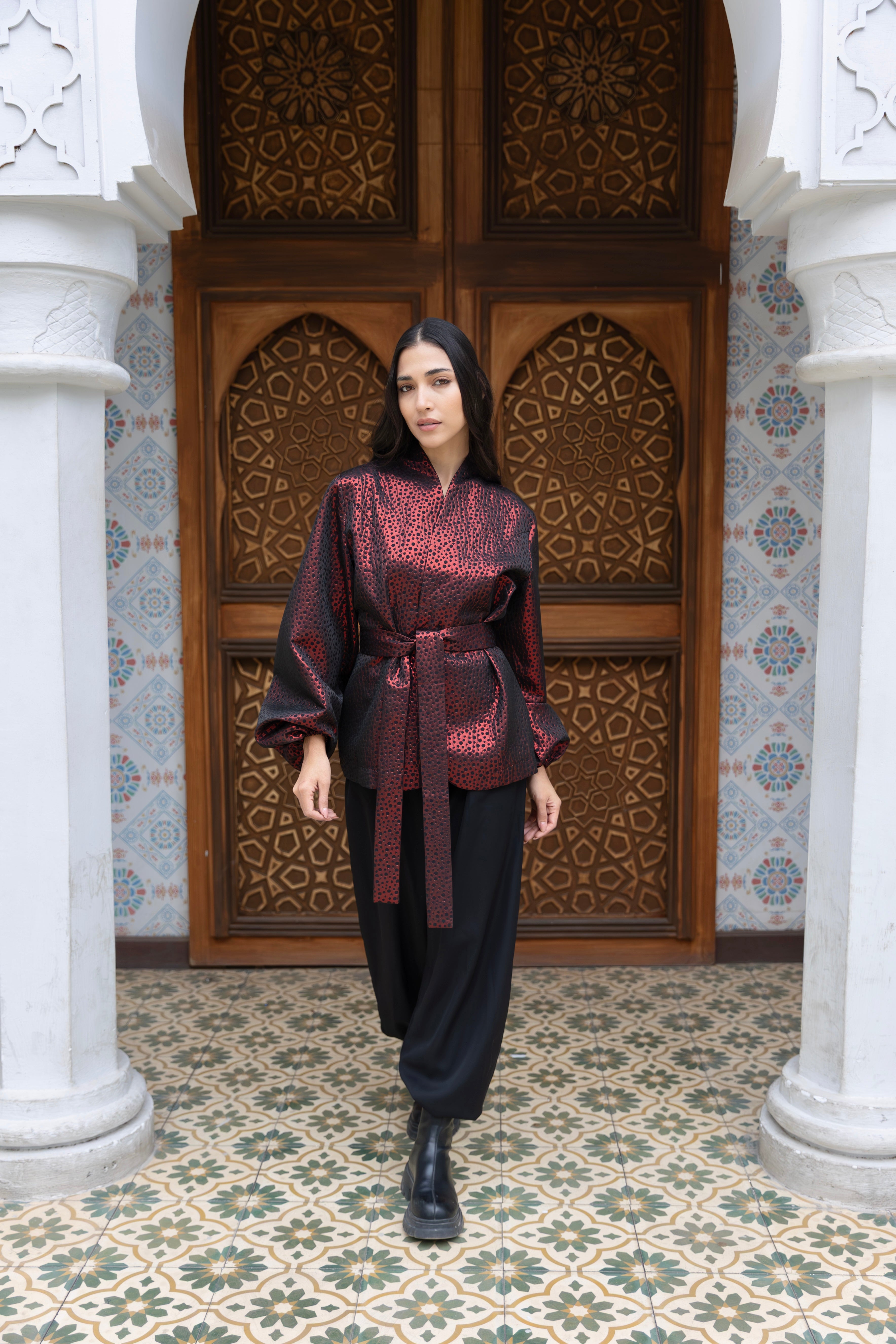 Athar- Red Short Kimono