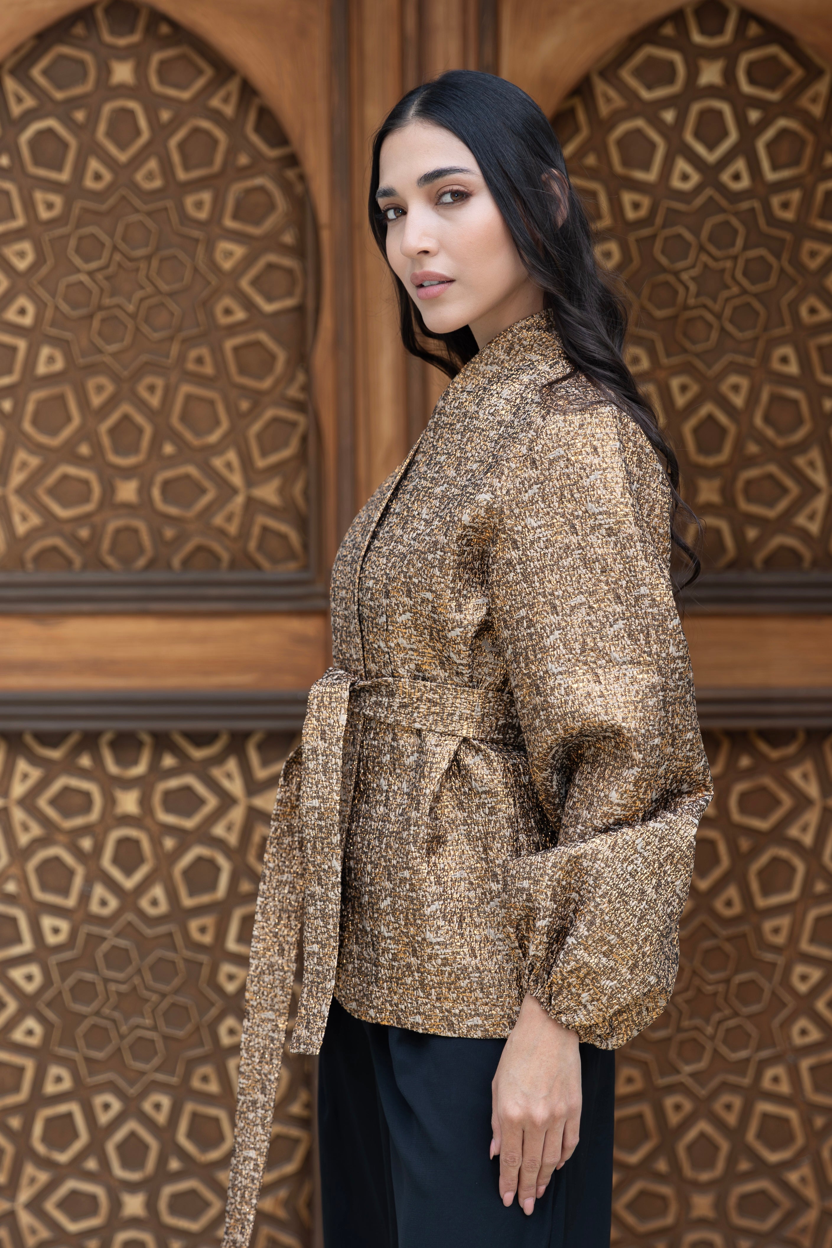 Athar- Beige Short Kimono