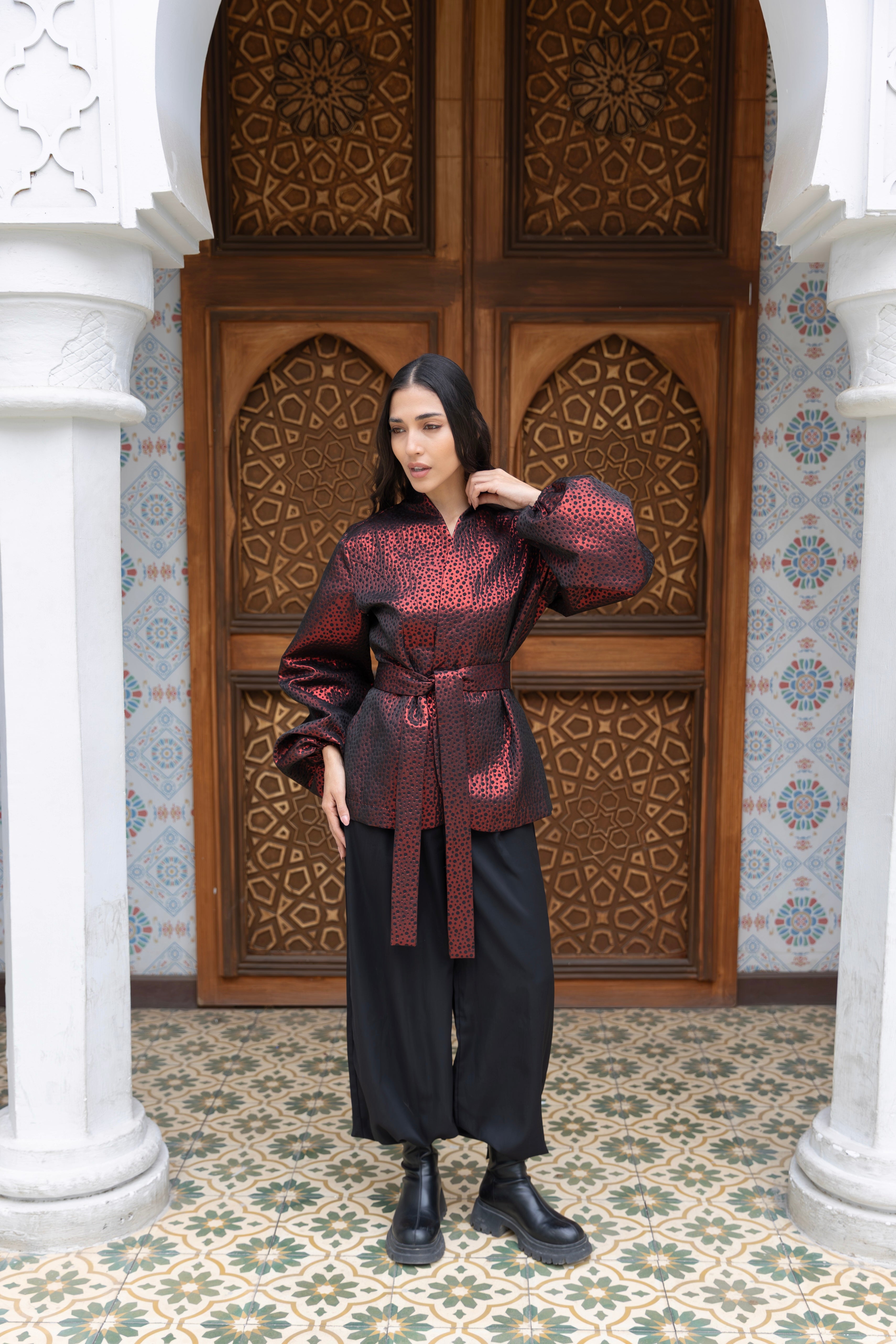 Athar- Red Short Kimono
