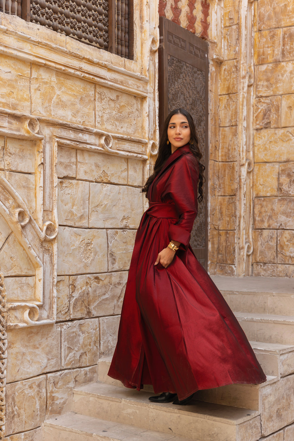 Sultana Burgundy Wrap Dress