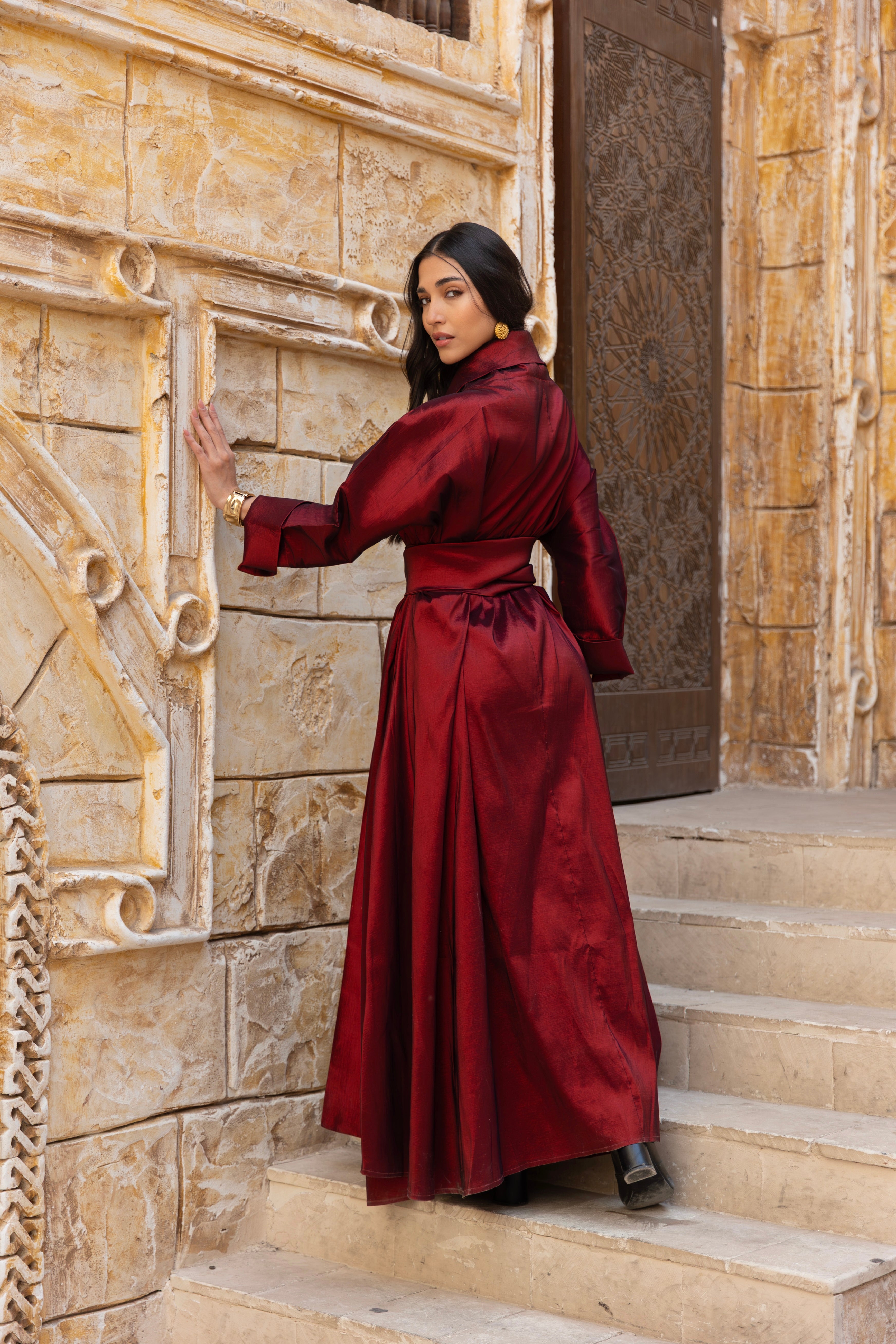 Sultana Burgundy Wrap Dress