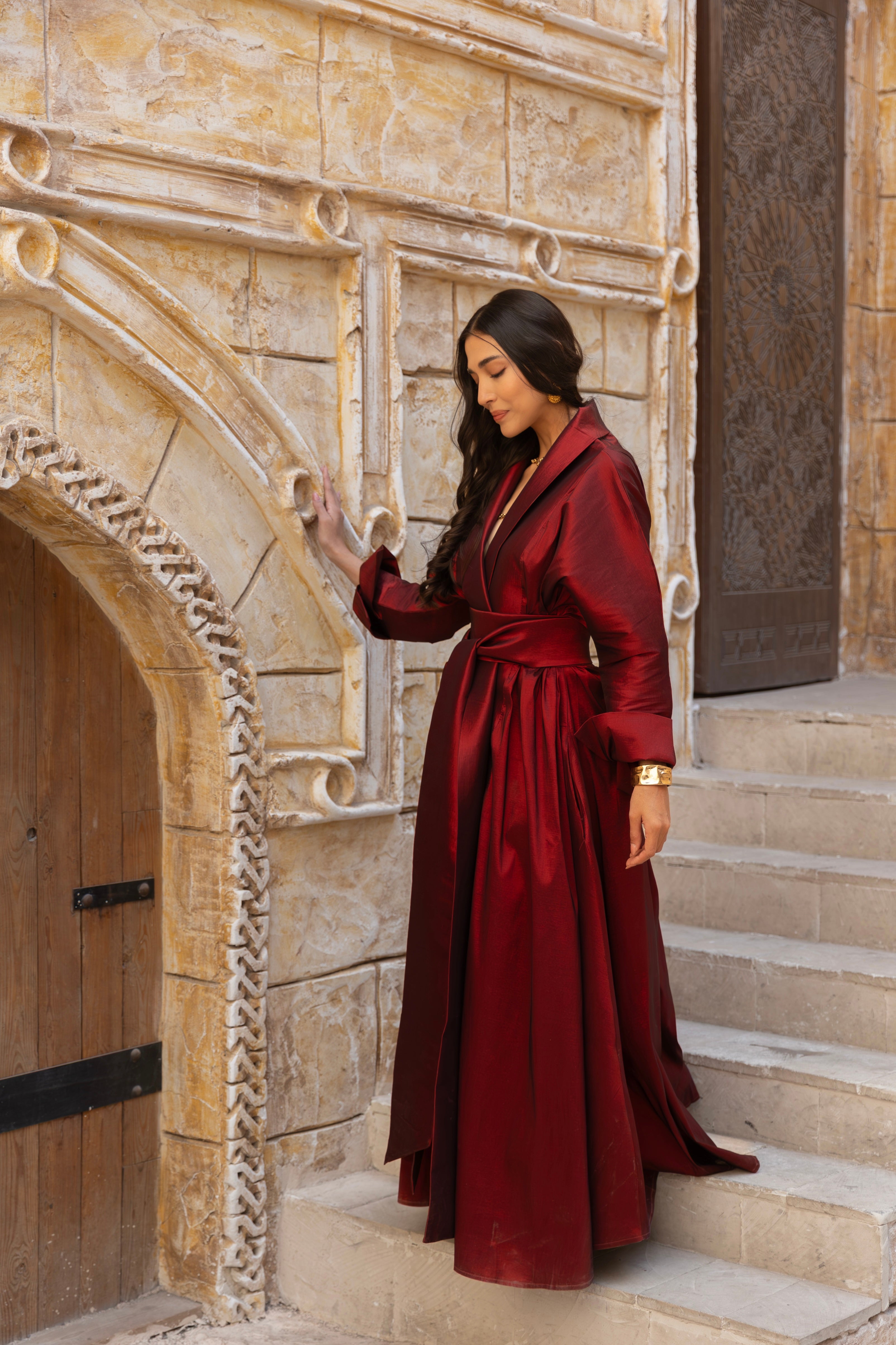 Sultana Burgundy Wrap Dress