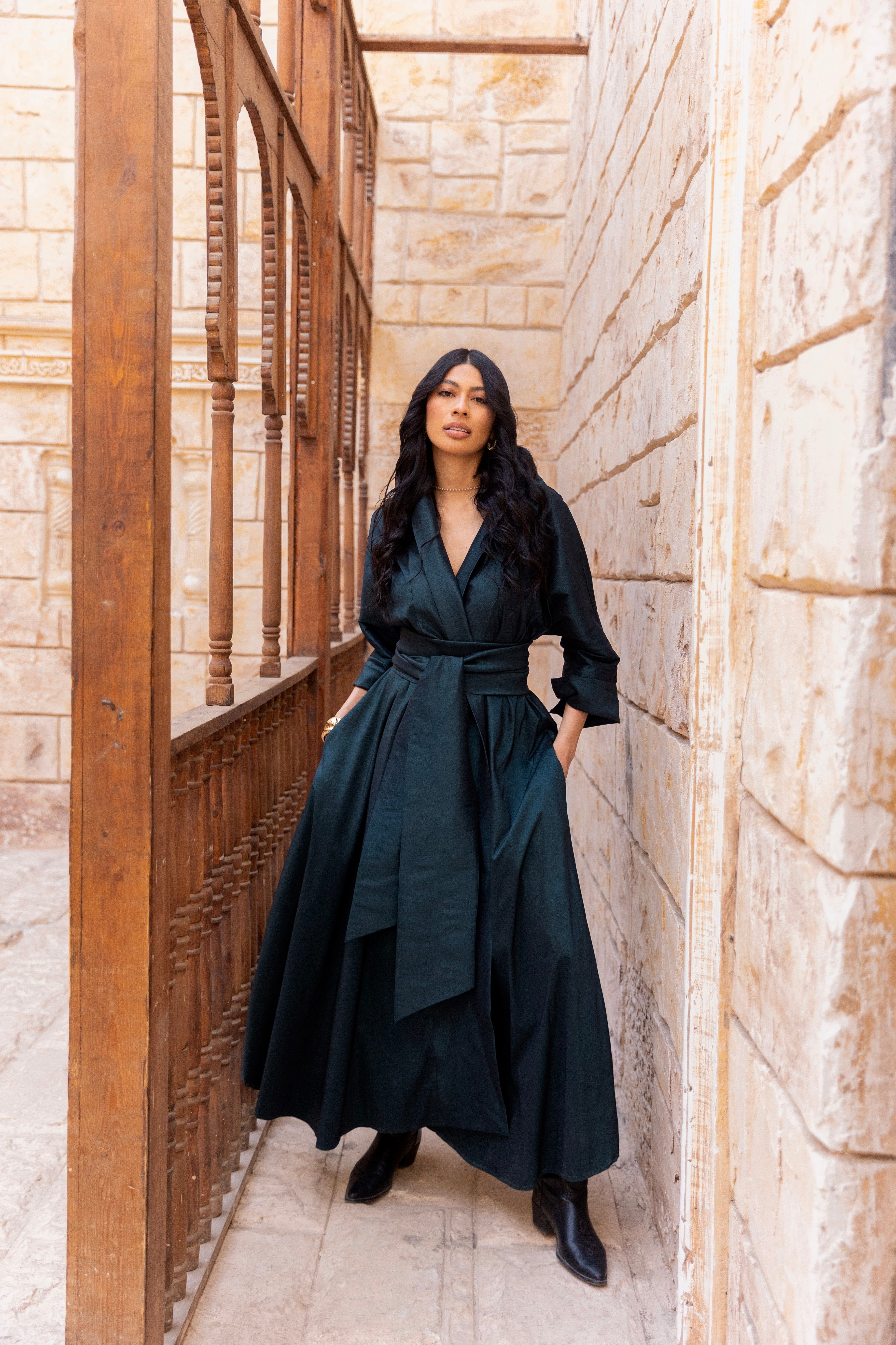 Sultana Teal Wrap Dress