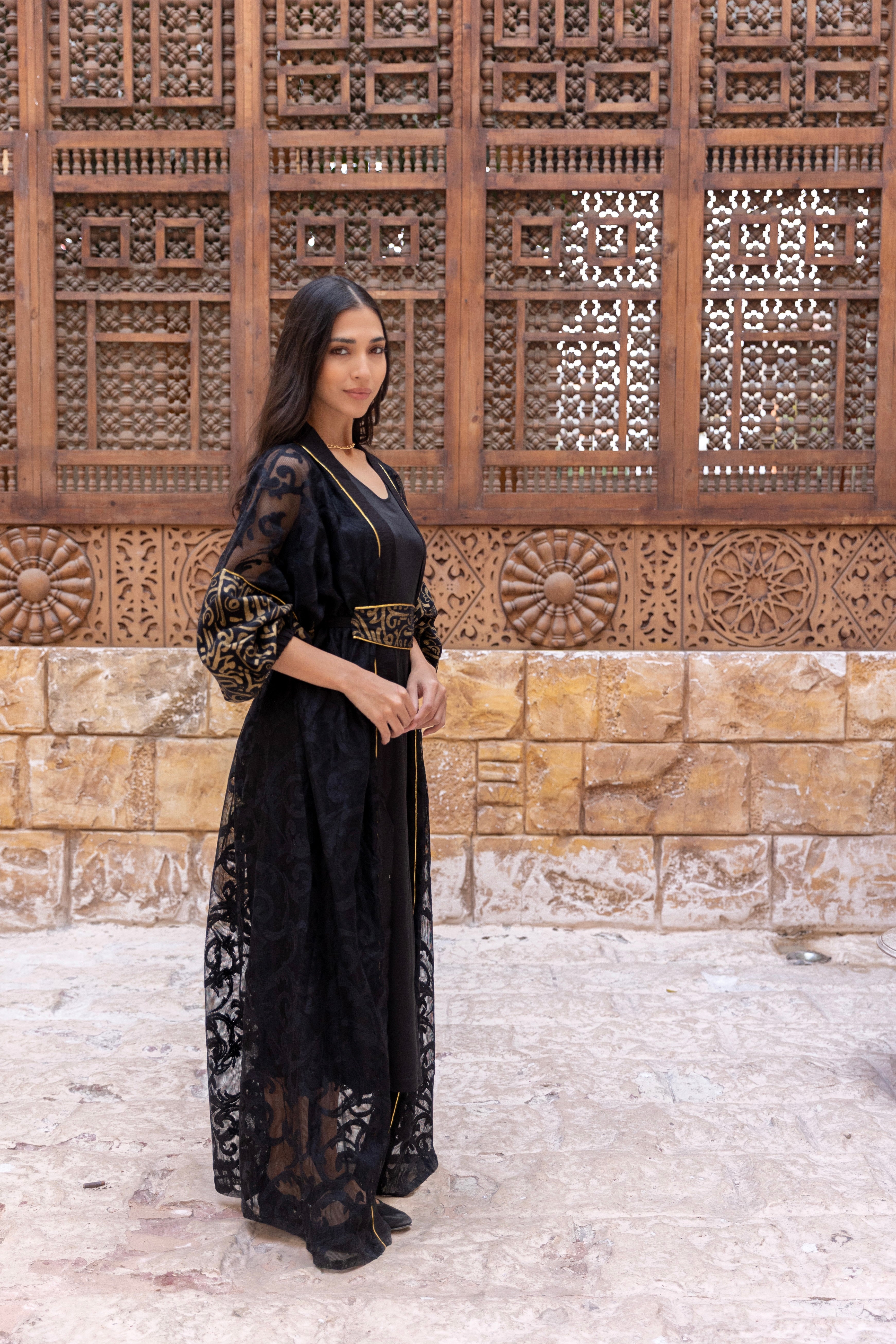 Helal- Black Ramadan-themed Kaftan
