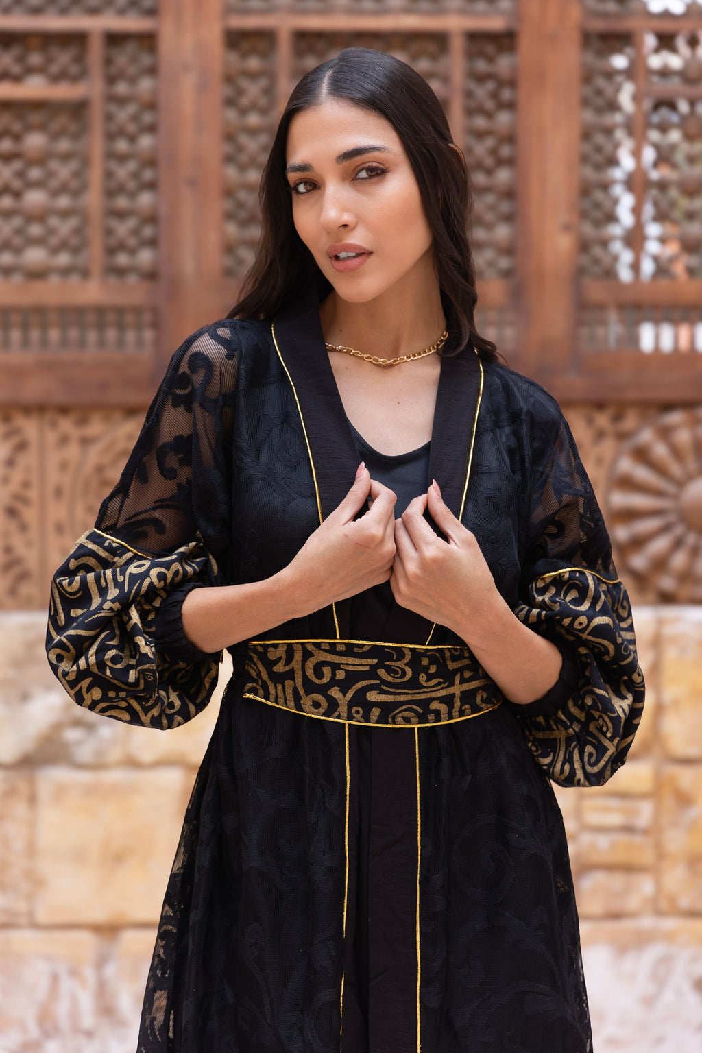Helal- Black Ramadan-themed Kaftan
