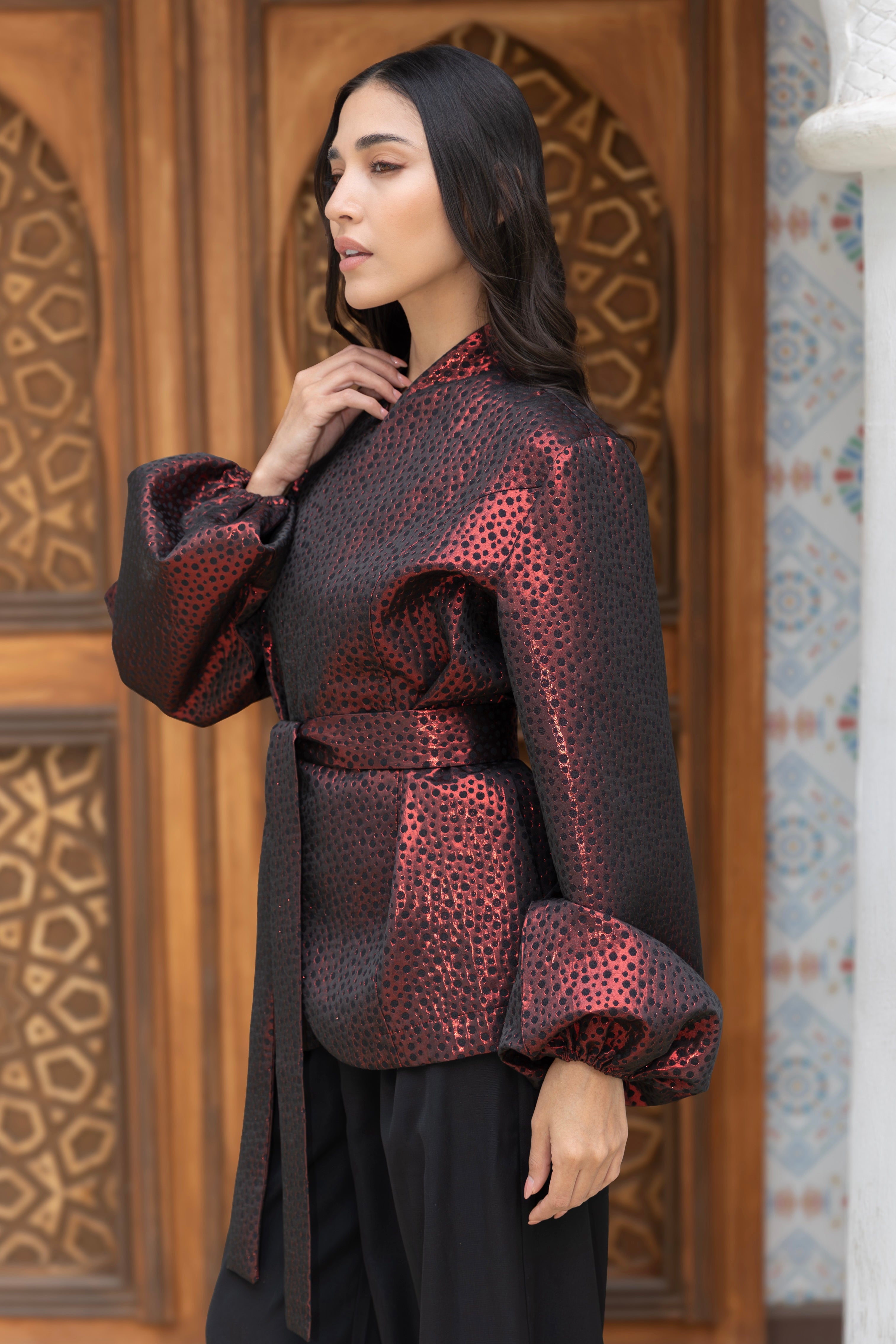 Athar- Red Short Kimono