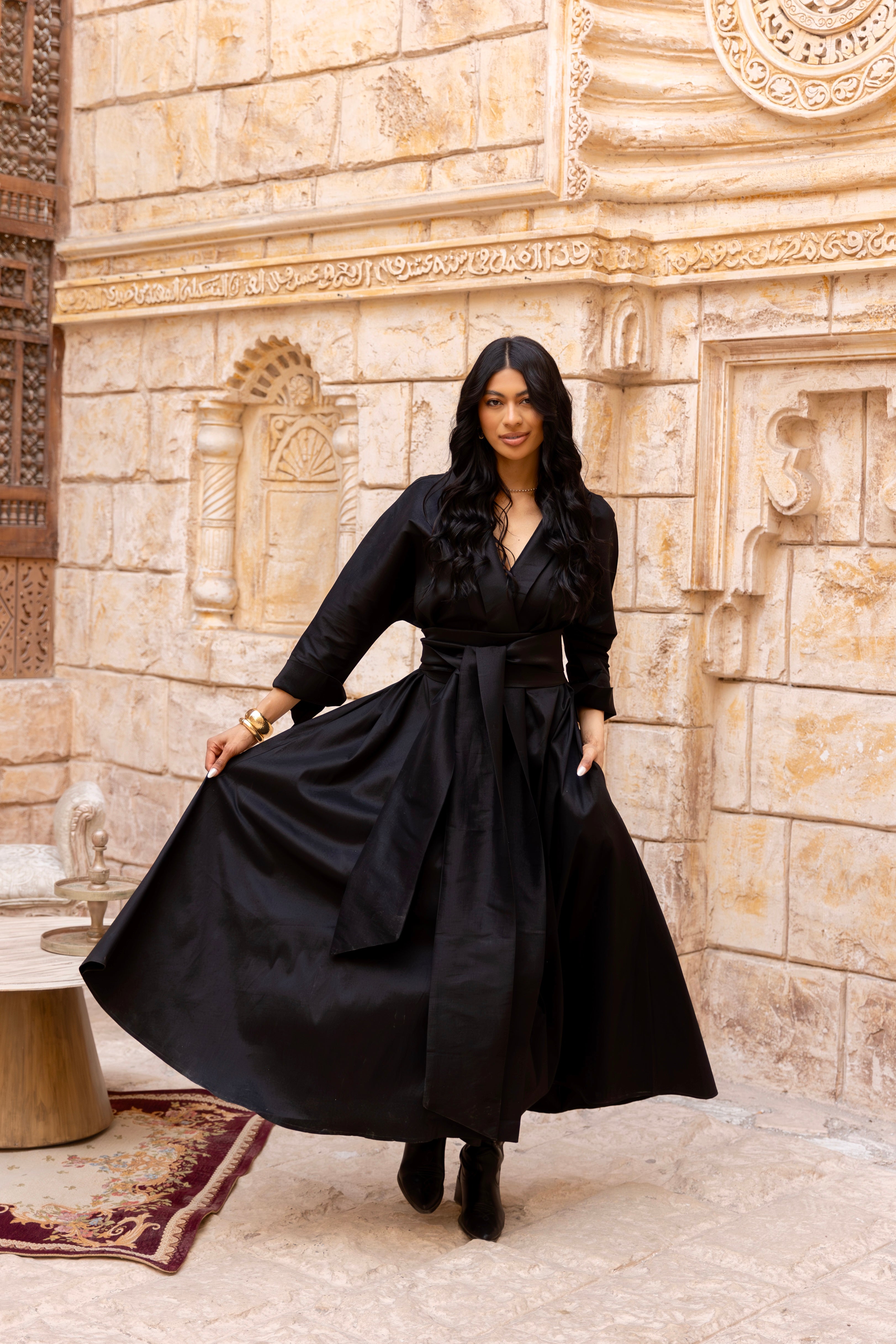 Sultana Black Wrap Dress