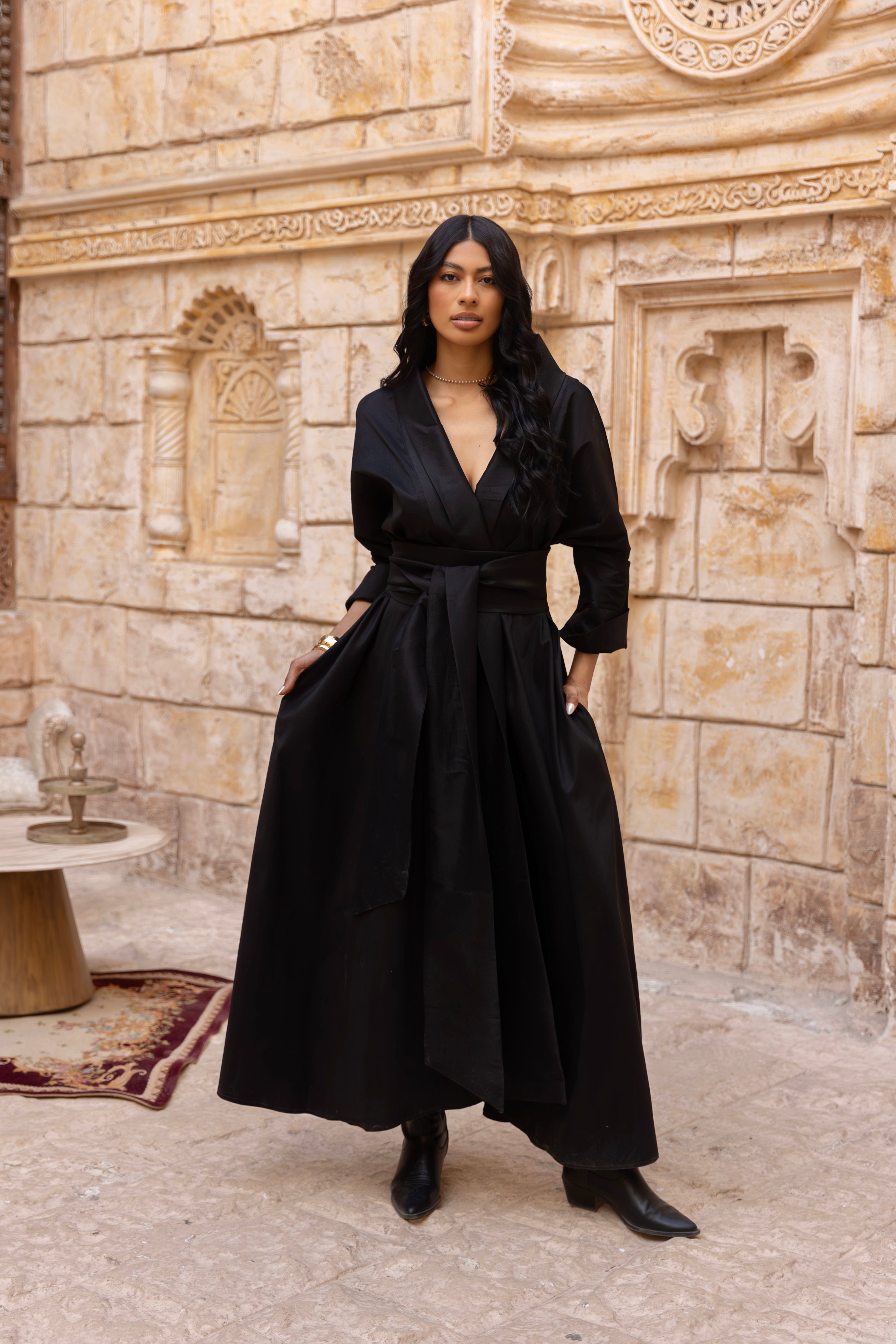 Sultana Black Wrap Dress