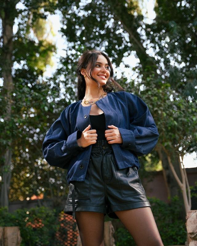 Cropped Ripped Denim Jacket