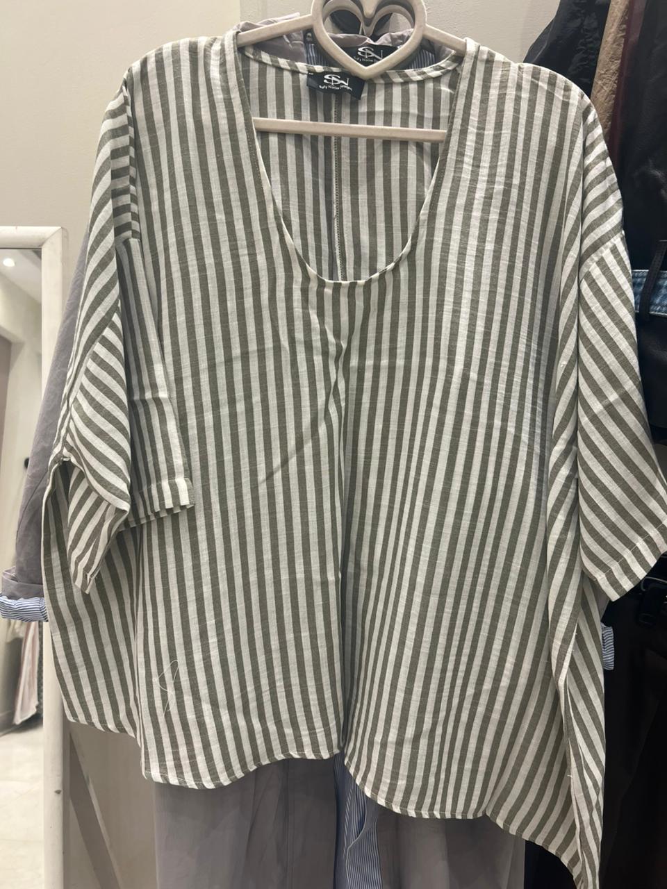 Linen Stripe Blouse