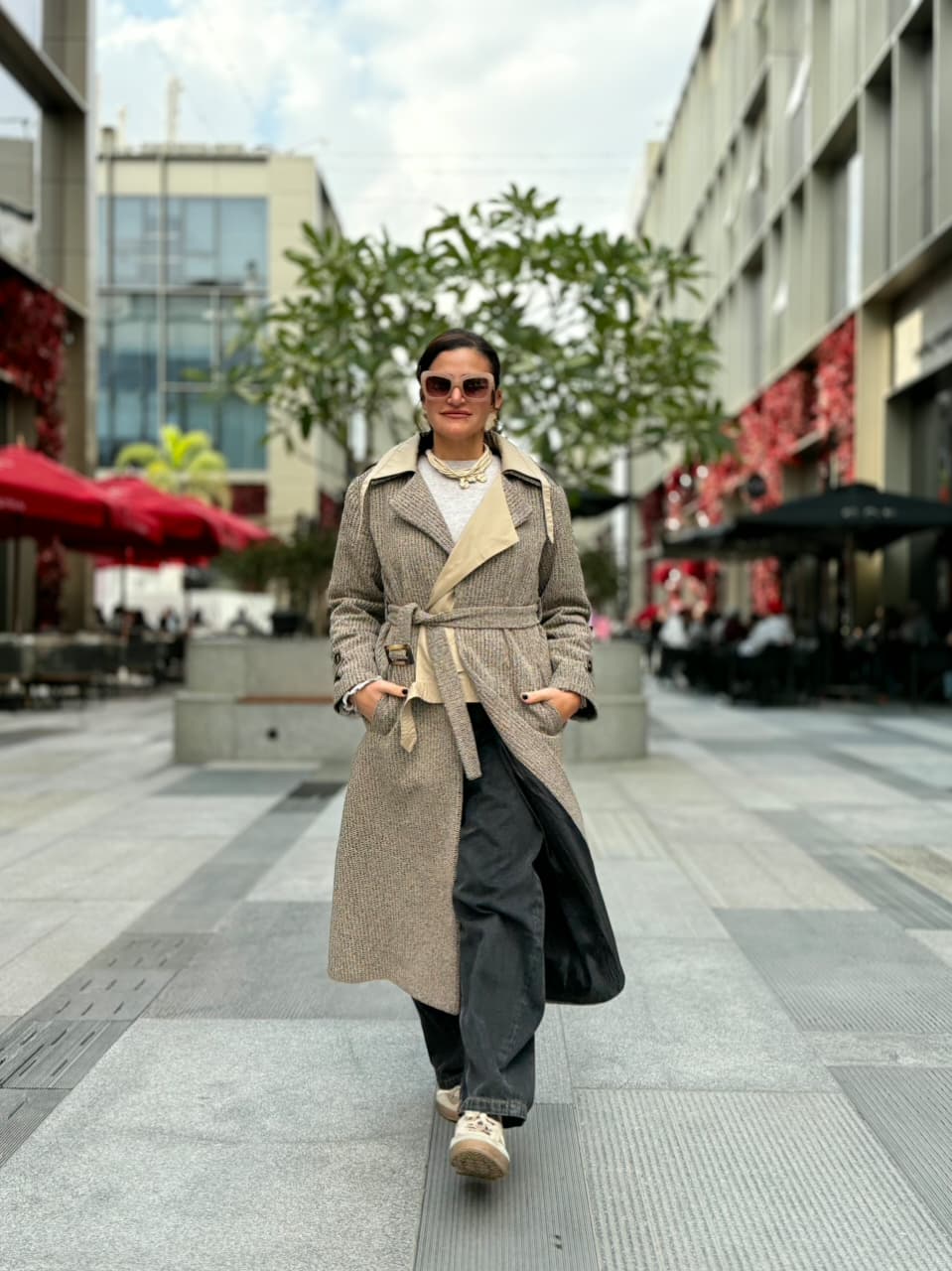 Bold Dots Beige Coat