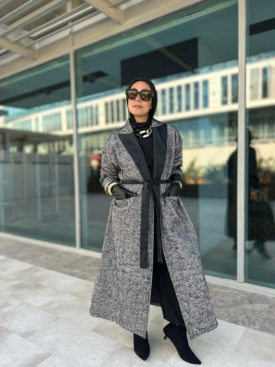 Urban Leather-Trim Coat