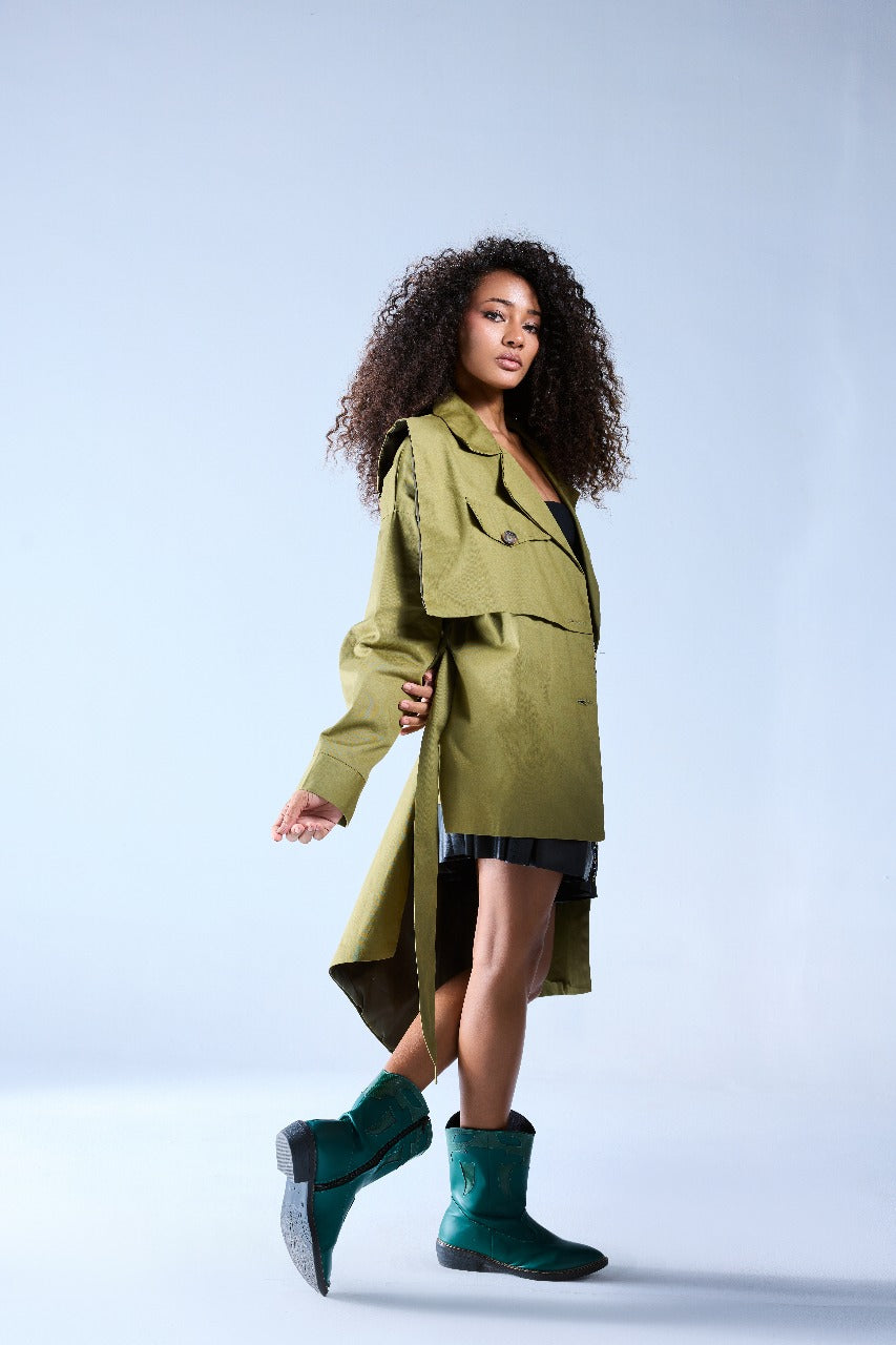 Asymmetric Trench Coat