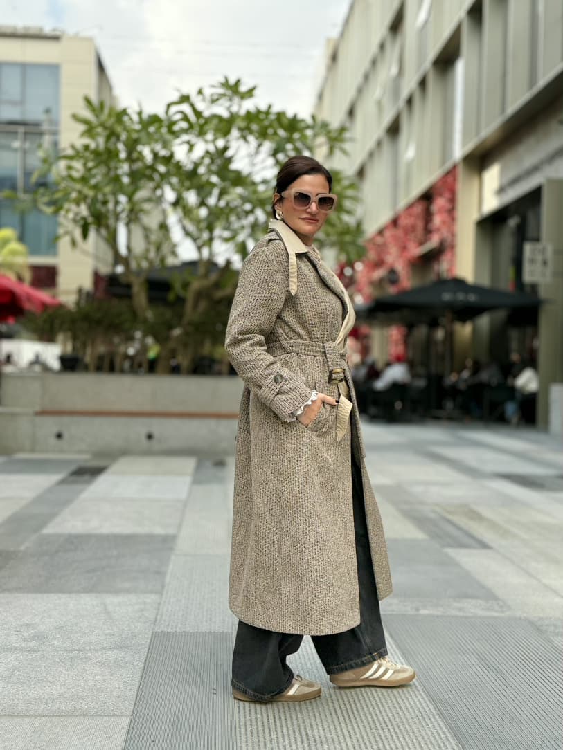 Bold Dots Beige Coat