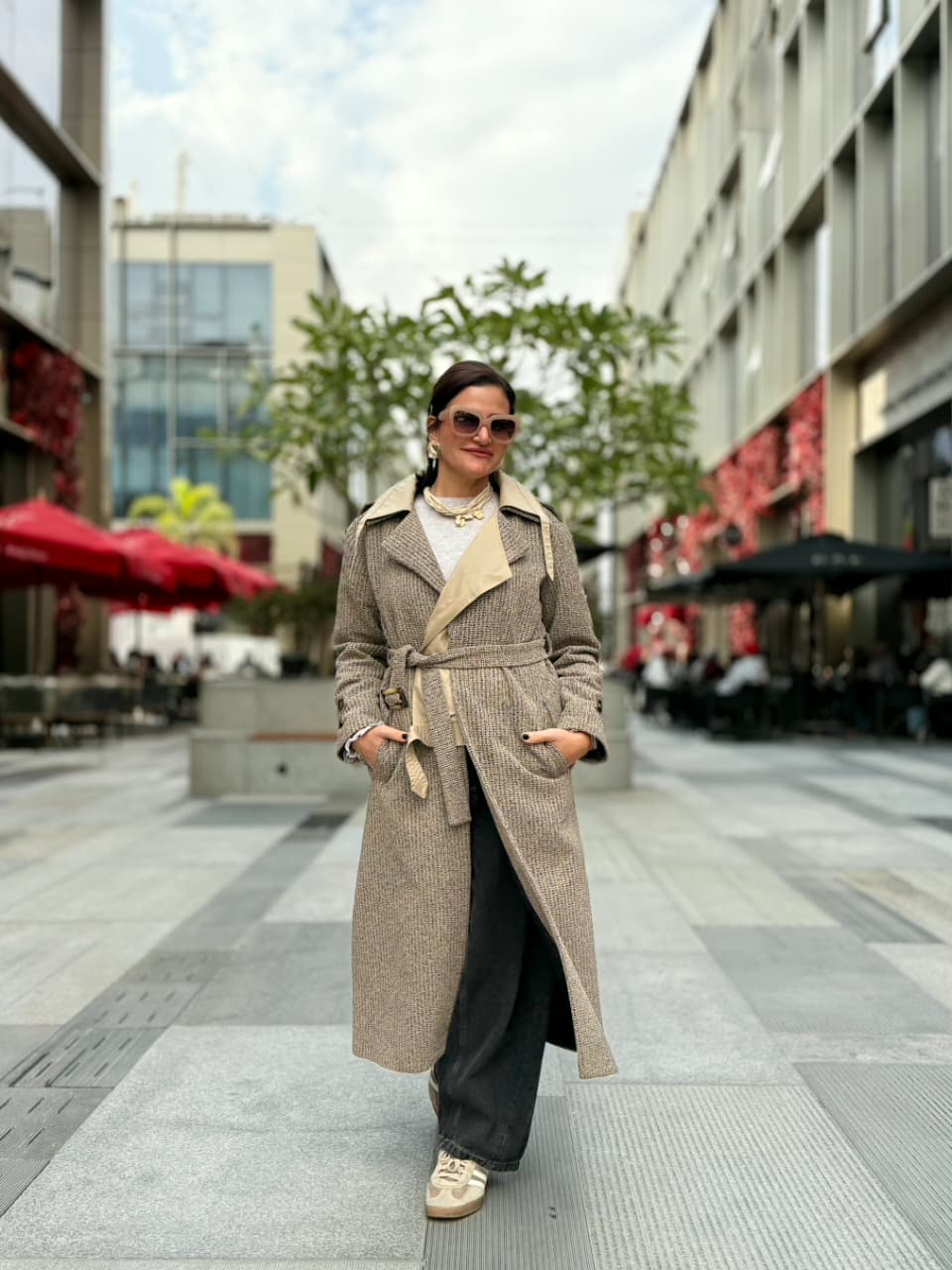 Bold Dots Beige Coat