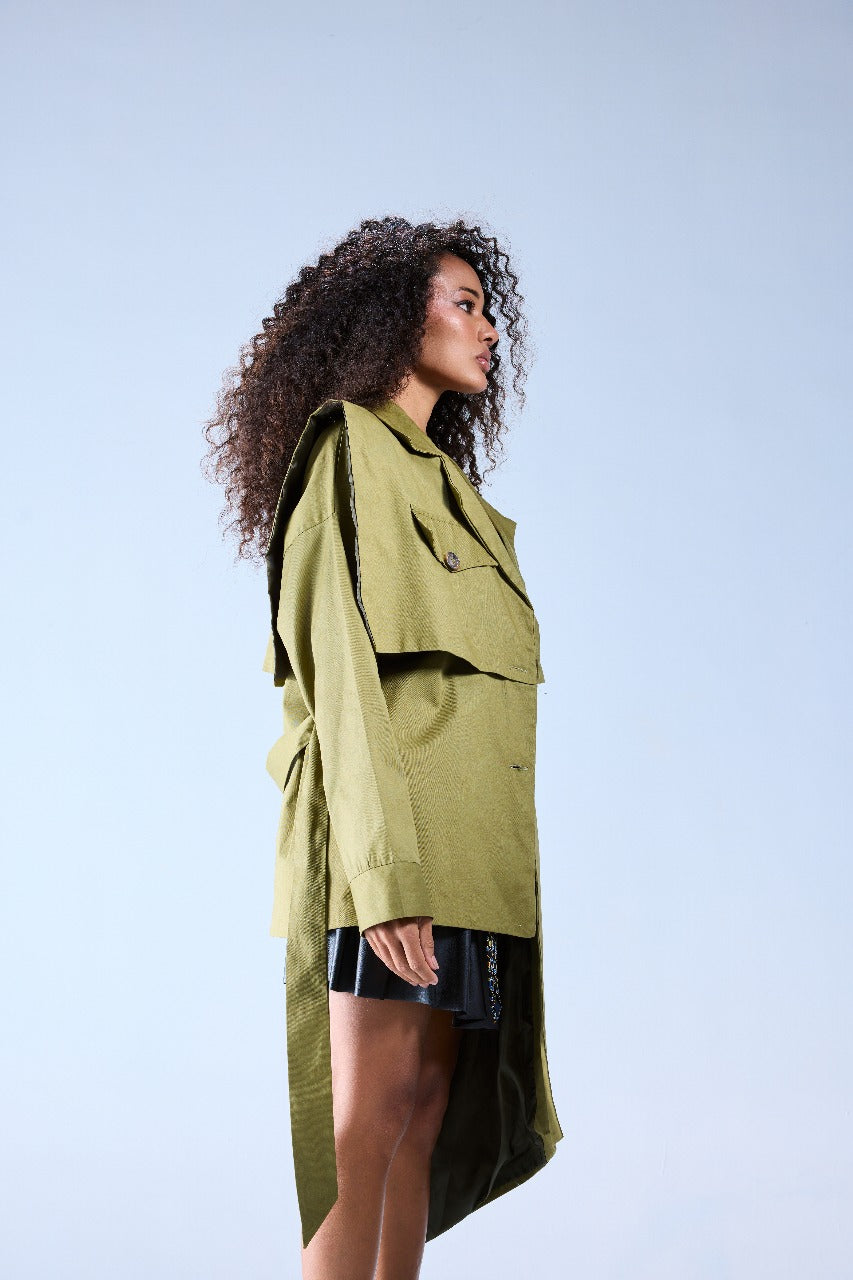 Asymmetric Trench Coat