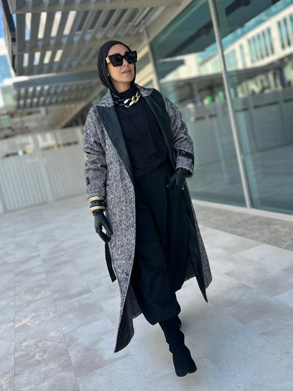 Urban Leather-Trim Coat