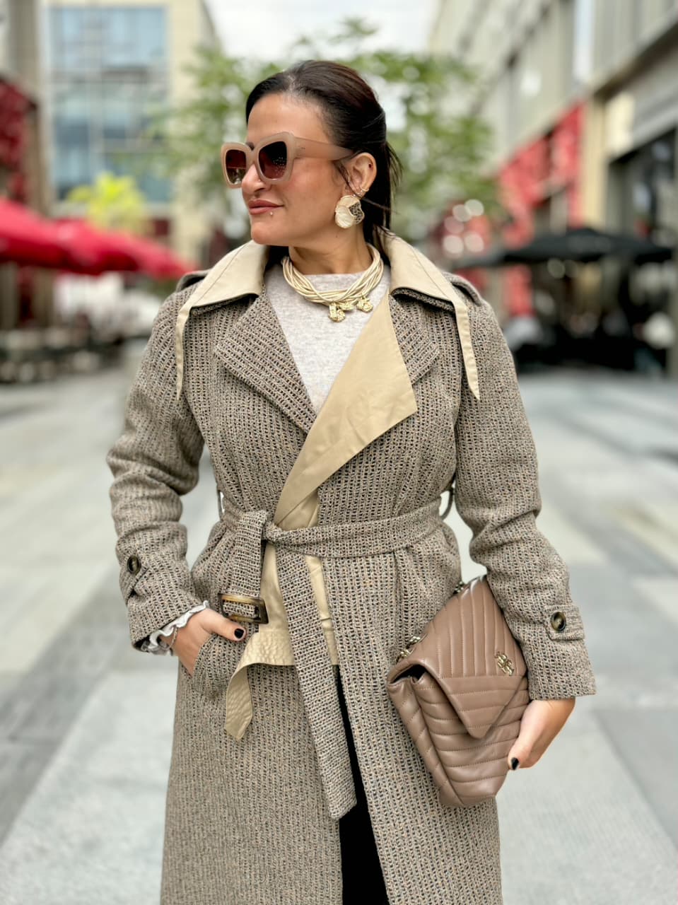 Bold Dots Beige Coat
